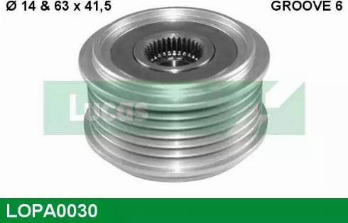 Lucas Engine Drive LOPA0030 - Pulley, alternator, freewheel clutch autospares.lv