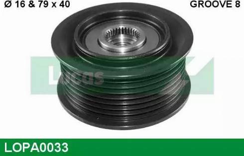 Lucas Engine Drive LOPA0033 - Pulley, alternator, freewheel clutch autospares.lv