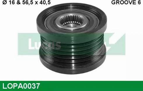 Lucas Engine Drive LOPA0037 - Pulley, alternator, freewheel clutch autospares.lv