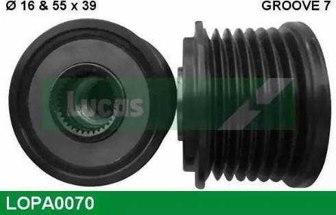 Lucas Engine Drive LOPA0070 - Pulley, alternator, freewheel clutch autospares.lv