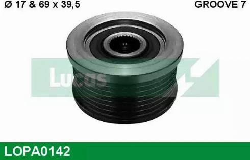 Lucas Engine Drive LOPA0142 - Pulley, alternator, freewheel clutch autospares.lv