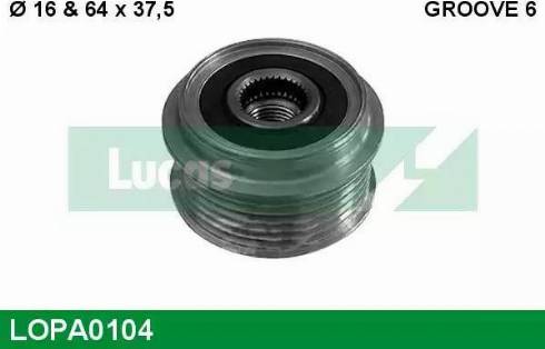 Lucas Engine Drive LOPA0104 - Pulley, alternator, freewheel clutch autospares.lv