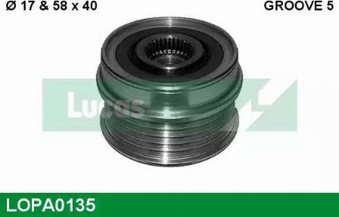 Lucas Engine Drive LOPA0135 - Pulley, alternator, freewheel clutch autospares.lv