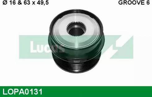 Lucas Engine Drive LOPA0131 - Pulley, alternator, freewheel clutch autospares.lv