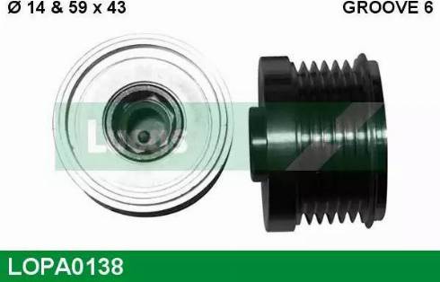 Lucas Engine Drive LOPA0138 - Pulley, alternator, freewheel clutch autospares.lv