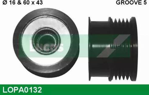 Lucas Engine Drive LOPA0132 - Pulley, alternator, freewheel clutch autospares.lv