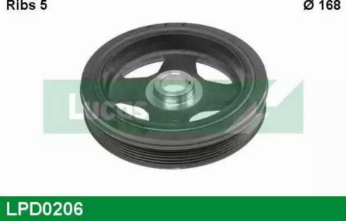 Lucas Engine Drive LPD0206 - Belt Pulley, crankshaft autospares.lv