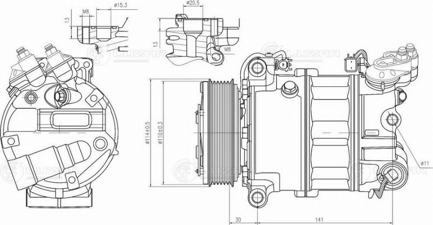 Luzar LCAC 1030 - Compressor, air conditioning autospares.lv