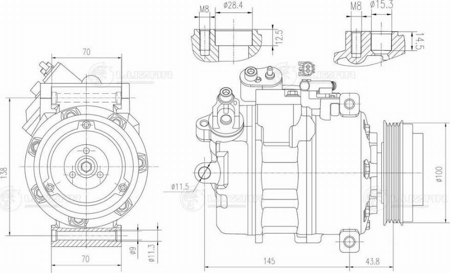 Luzar LCAC 2660 - Compressor, air conditioning autospares.lv