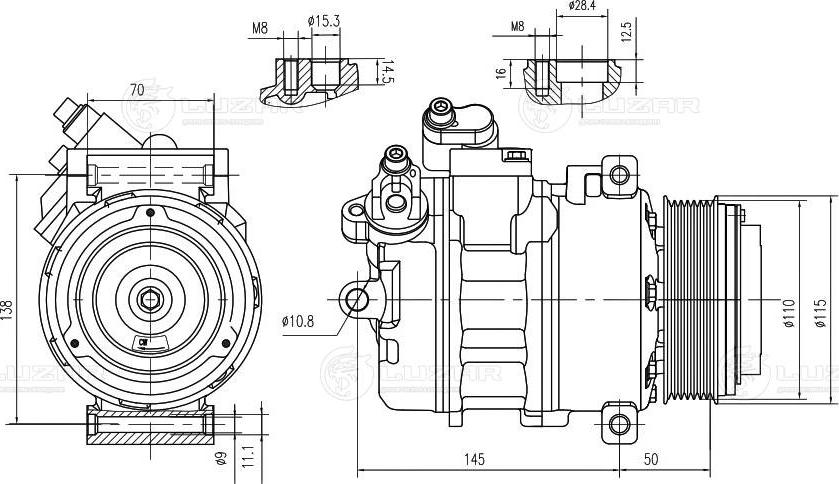 Luzar LCAC 2672 - Compressor, air conditioning autospares.lv