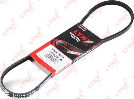 LYNXauto 3PK0838 - V-Ribbed Belt autospares.lv