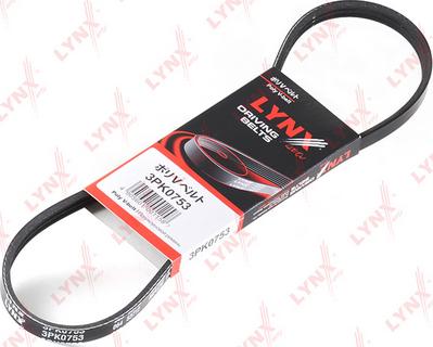 LYNXauto 3PK0753 - V-Ribbed Belt autospares.lv
