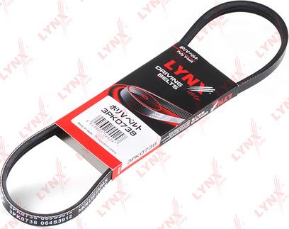 LYNXauto 3PK0738 - V-Ribbed Belt autospares.lv