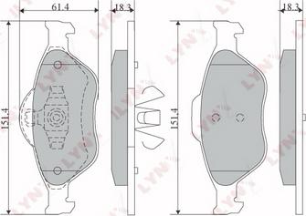 LYNXauto BD-5108 - Brake Pad Set, disc brake autospares.lv