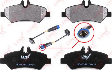 LYNXauto BD-5342 - Brake Pad Set, disc brake autospares.lv