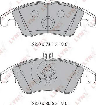 LYNXauto BD-5350 - Brake Pad Set, disc brake autospares.lv