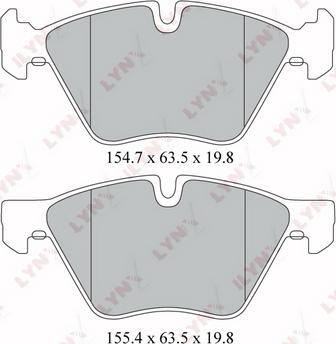 LYNXauto BD-1414 - Brake Pad Set, disc brake autospares.lv