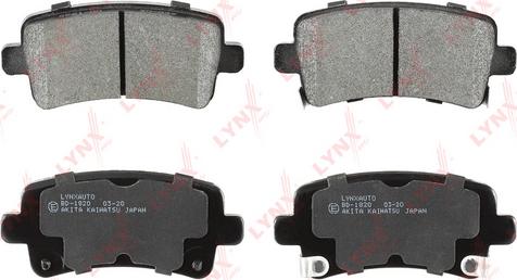 LYNXauto BD-1820 - Brake Pad Set, disc brake autospares.lv