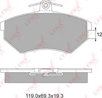 LYNXauto BD-1205 - Brake Pad Set, disc brake autospares.lv