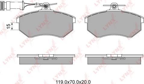 LYNXauto BD-1201 - Brake Pad Set, disc brake autospares.lv