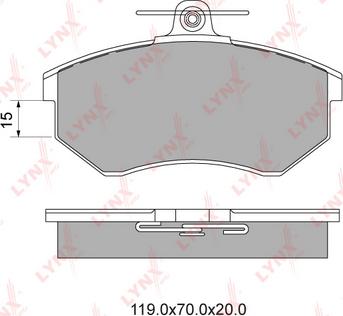 LYNXauto BD-1207 - Brake Pad Set, disc brake autospares.lv