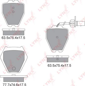 LYNXauto BD-1225 - Brake Pad Set, disc brake autospares.lv