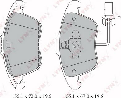 LYNXauto BD-1220 - Brake Pad Set, disc brake autospares.lv