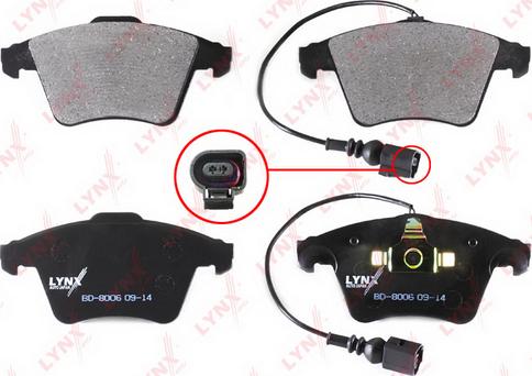 LYNXauto BD-8006 - Brake Pad Set, disc brake autospares.lv