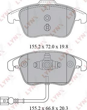 LYNXauto BD-8038 - Brake Pad Set, disc brake autospares.lv