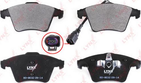 LYNXauto BD-8032 - Brake Pad Set, disc brake autospares.lv