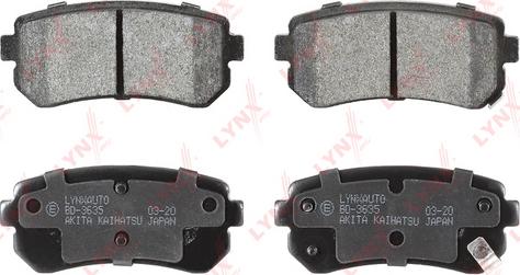 LYNXauto BD-3635 - Brake Pad Set, disc brake autospares.lv