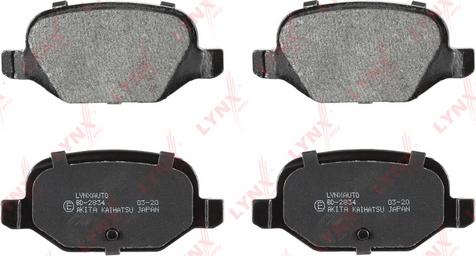 LYNXauto BD-2834 - Brake Pad Set, disc brake autospares.lv