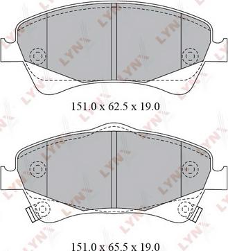 LYNXauto BD-7598 - Brake Pad Set, disc brake autospares.lv