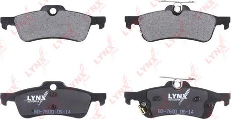 LYNXauto BD-7600 - Brake Pad Set, disc brake autospares.lv