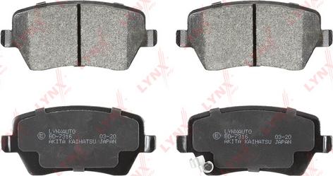 LYNXauto BD-7316 - Brake Pad Set, disc brake autospares.lv