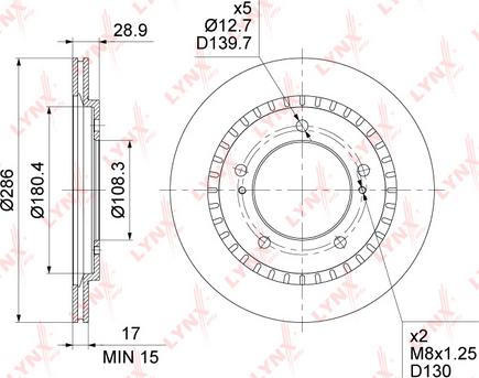 LYNXauto BN-1928 - Brake Disc autospares.lv