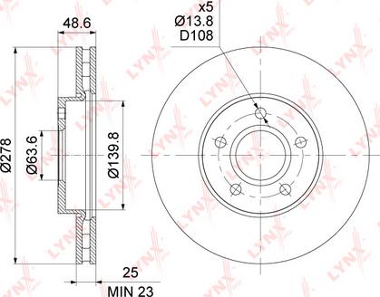 LYNXauto BN-1440 - Brake Disc autospares.lv