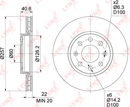 LYNXauto BN-1436 - Brake Disc autospares.lv