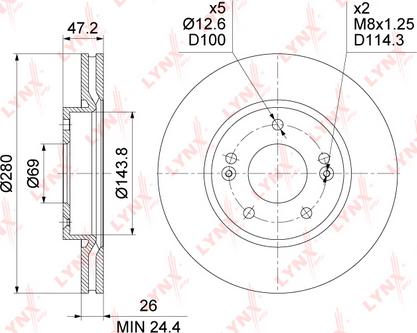 LYNXauto BN-1556 - Brake Disc autospares.lv