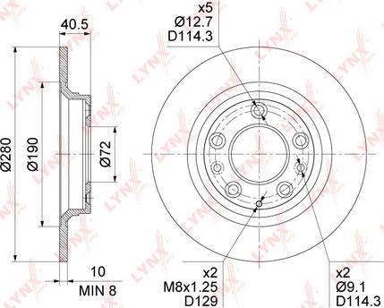 LYNXauto BN-1651 - Brake Disc autospares.lv