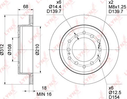 LYNXauto BN-1635 - Brake Disc autospares.lv