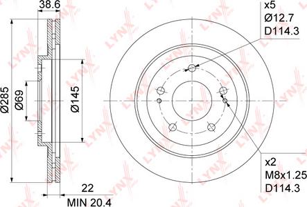 LYNXauto BN-1095 - Brake Disc autospares.lv