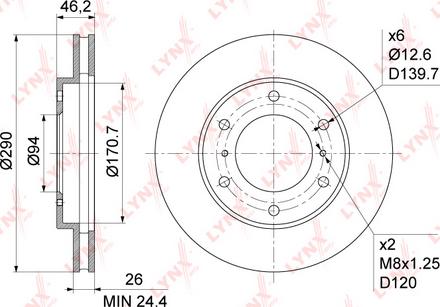 LYNXauto BN-1090 - Brake Disc autospares.lv