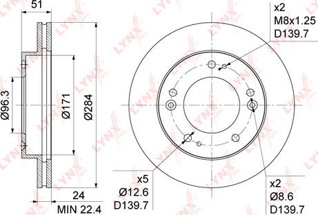 LYNXauto BN-1059 - Brake Disc autospares.lv