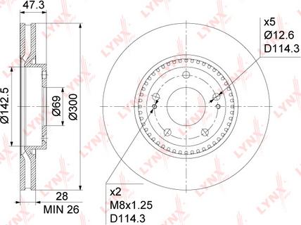 LYNXauto BN-1055 - Brake Disc autospares.lv