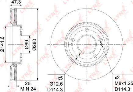 LYNXauto BN-1051 - Brake Disc autospares.lv