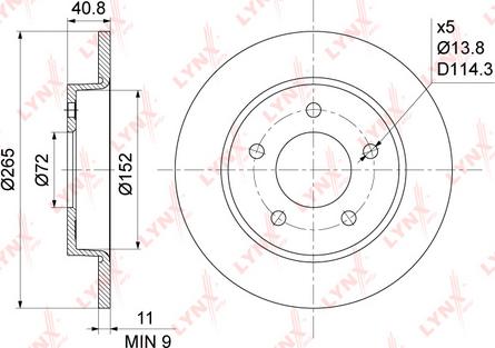 LYNXauto BN-1065 - Brake Disc autospares.lv