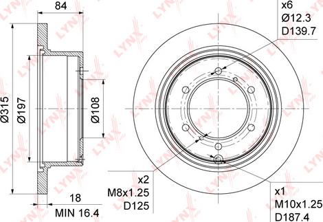 LYNXauto BN-1085 - Brake Disc autospares.lv