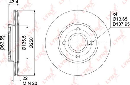 LYNXauto BN-1026 - Brake Disc autospares.lv