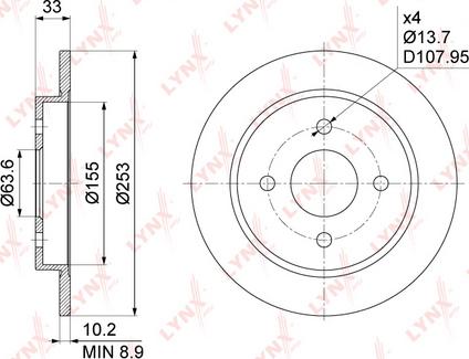 LYNXauto BN-1020 - Brake Disc autospares.lv